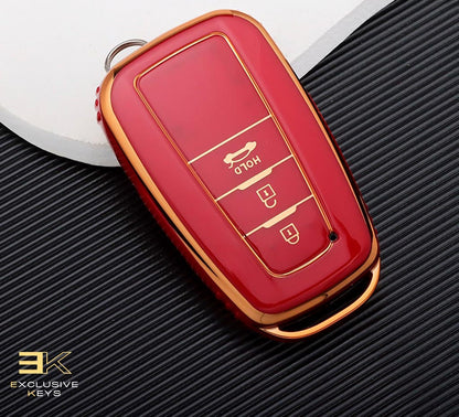Case for Toyota Corolla, Prius, Camry, CHR, C-HR, RAV4, Altis, Land Cruiser and Prado (3 Buttons)