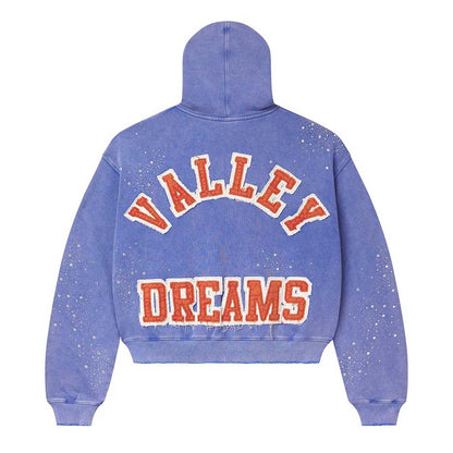 Vale Forever Sun Clustered Zip Up Blue Hoodie